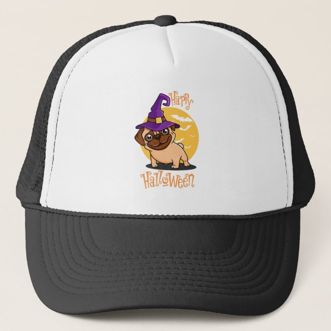 Halloween Puggy Trucker Hat (Front)