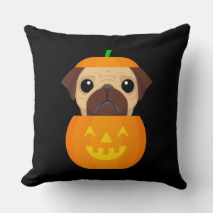 Halloween Pugkin   Throw Pillow