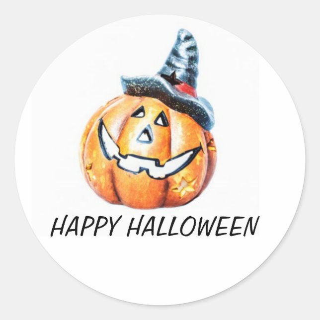 Halloween Pumkin Classic Round Sticker (Front)