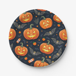 Halloween Pumkin paper plate