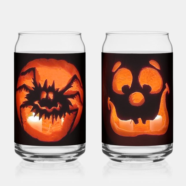 Halloween Pumkins Can Glass (Front)