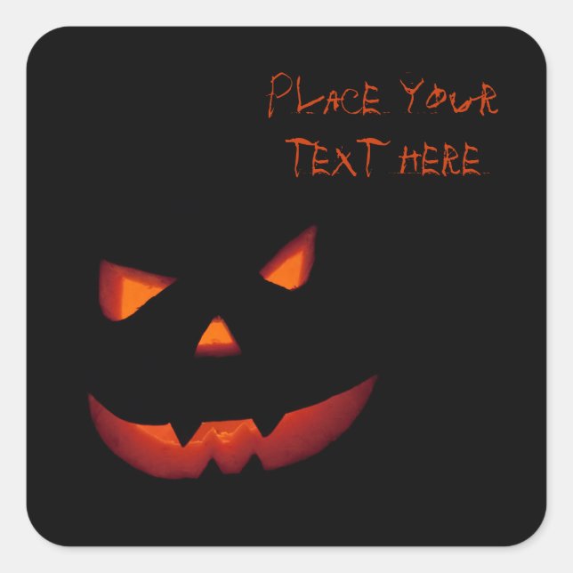 Halloween Pumpkin 001 Square Sticker (Front)