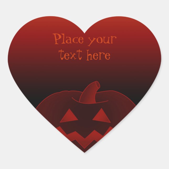 Halloween Pumpkin 002 Heart Sticker (Front)