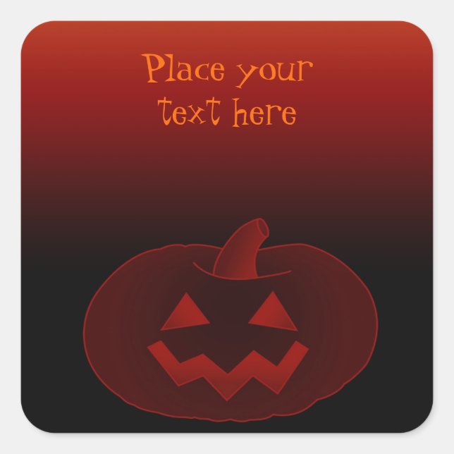 Halloween Pumpkin 002 Square Sticker (Front)