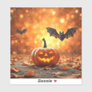 Halloween pumpkin and bat