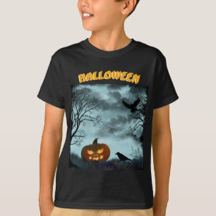 Halloween pumpkin and raven T-Shirt