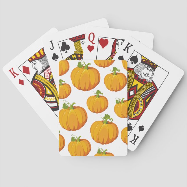 Halloween Pumpkin And Spooky Trick Or Treat Playing Cards (Back)