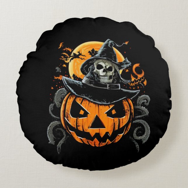 Halloween/pumpkin/autumn/fall  round pillow (Front)