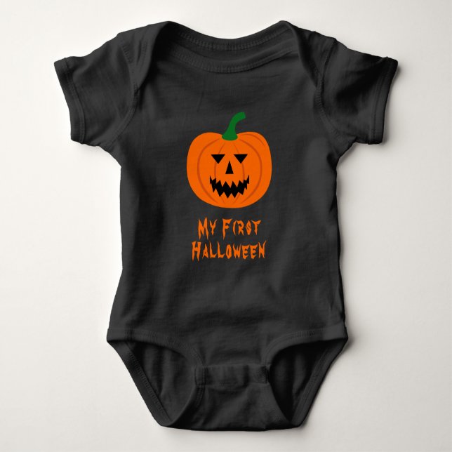 Halloween Pumpkin Baby Bodysuit (Front)