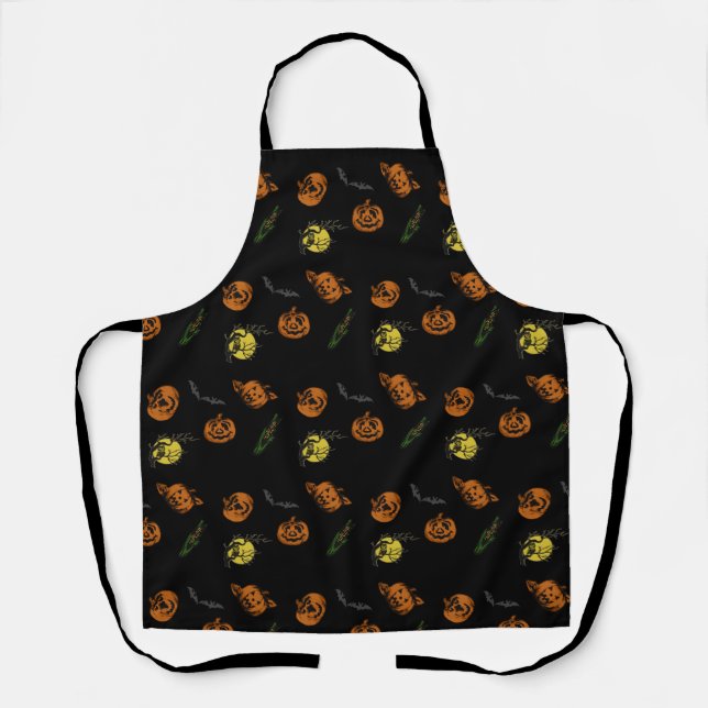 Halloween/pumpkin/bat   apron (Front)