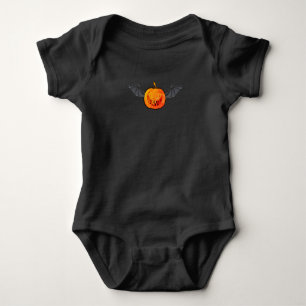 Halloween pumpkin bat baby bodysuit