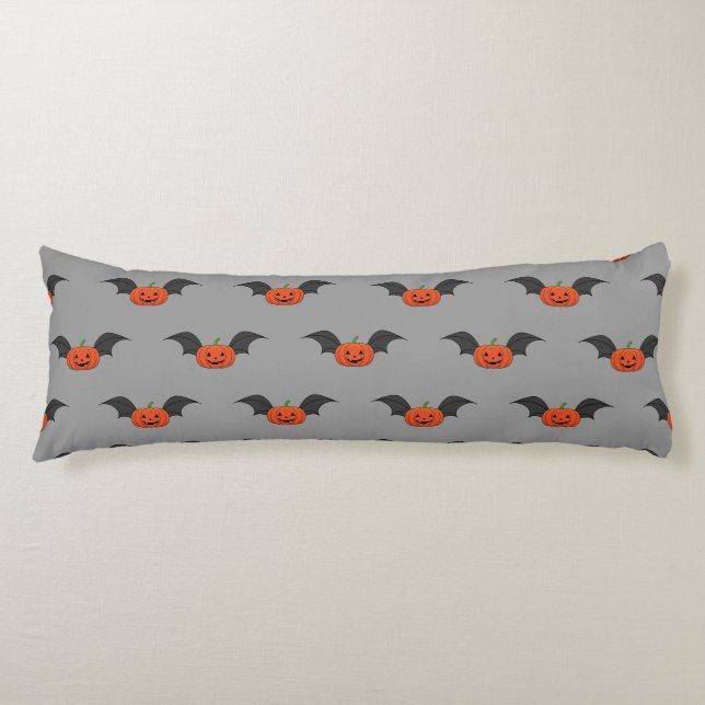 Halloween Pumpkin Bat Body Pillow (Front)