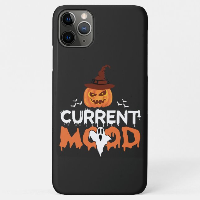 Halloween Pumpkin Bat Current Mood Horror Case-Mate iPhone Case (Back)