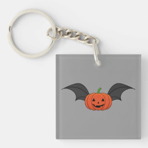 Halloween Pumpkin Bat Keychain