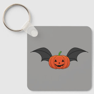 Halloween Pumpkin Bat Keychain