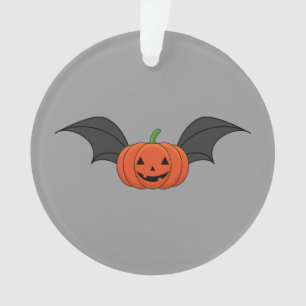 Halloween Pumpkin Bat Ornament
