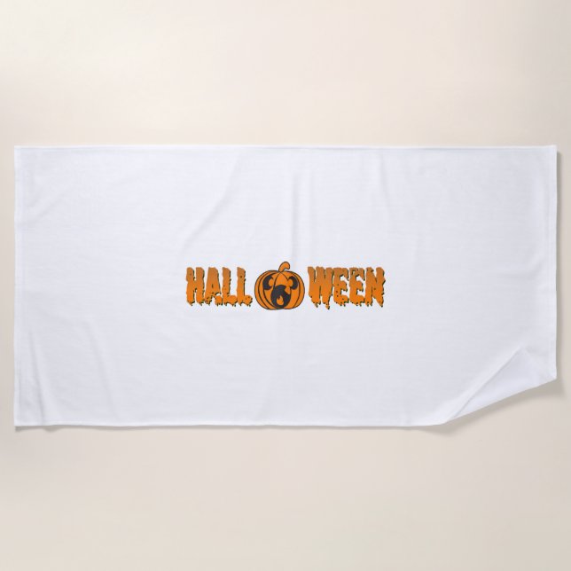 Halloween Pumpkin                         Beach Towel (Front)