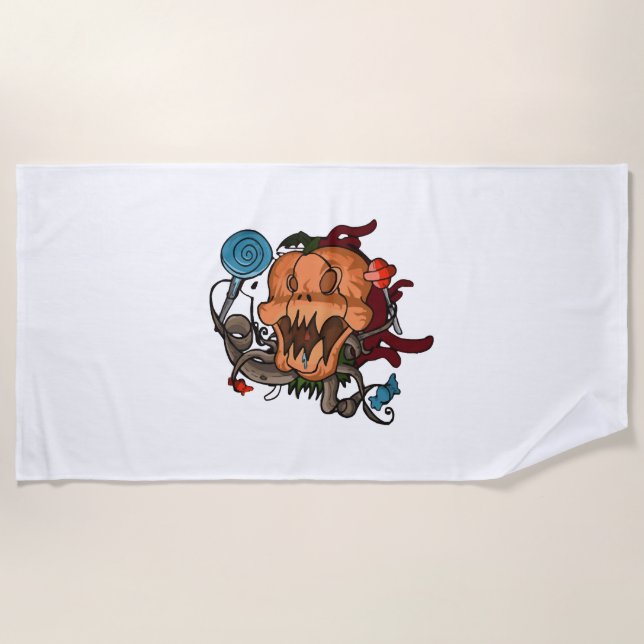 Halloween Pumpkin                        Beach Towel (Front)