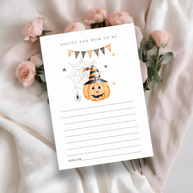 Halloween Pumpkin Boo Advice for Mum Baby Shower Enclosure Card (Creator Uploaded)