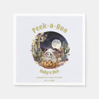 Halloween Pumpkin Boo baby shower Napkin