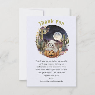 Halloween Pumpkin Boo baby shower Thank You Card