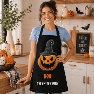Halloween Pumpkin “BOO!” – Personalized Name Apron