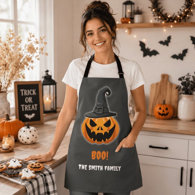 Halloween Pumpkin “BOO!” – Personalized Name Apron (Creator Uploaded)