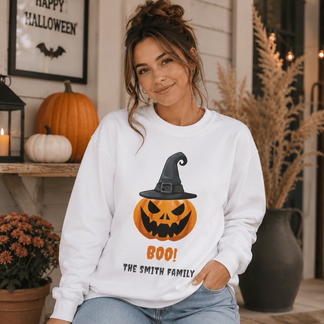 Halloween Pumpkin “BOO!” – Personalized Name Sweatshirt (Creator Uploaded)