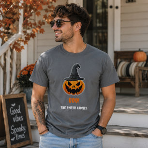Halloween Pumpkin “BOO!” – Personalized Name T-Shirt