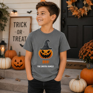 Halloween Pumpkin “BOO!” – Personalized Name T-Shirt