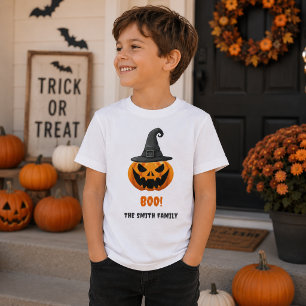 Halloween Pumpkin “BOO!” – Personalized Name T-Shirt