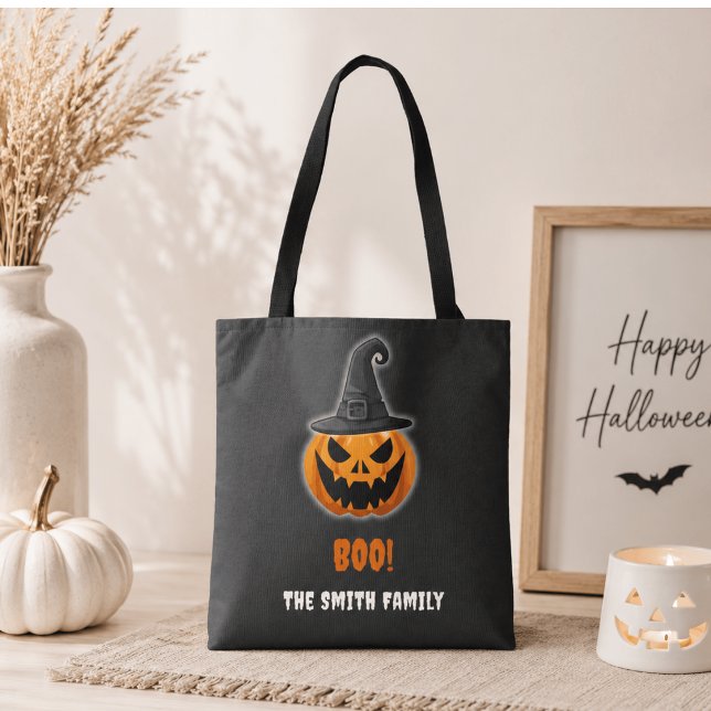 Halloween Pumpkin “BOO!” – Personalized Name Tote Bag (Creator Uploaded)