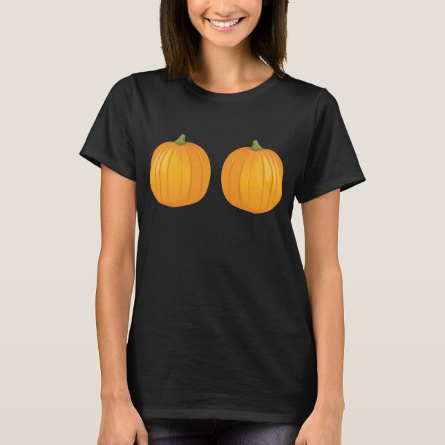 Halloween Pumpkin Bosom T-Shirt (Front)