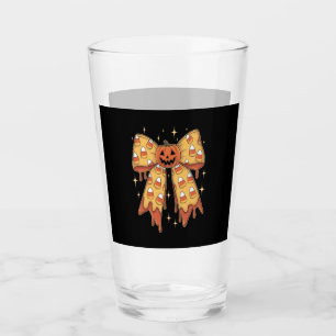 Halloween Pumpkin Bow Candy Corn Glass