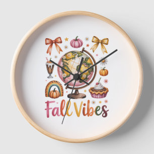 Halloween Pumpkin Camping Trip Clock
