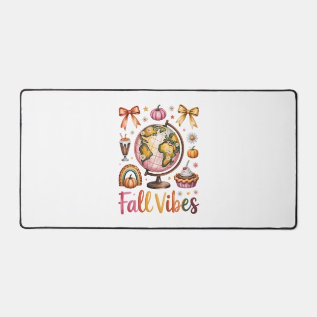 Halloween Pumpkin Camping Trip Desk Mat (Front)