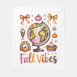 Halloween Pumpkin Camping Trip Fleece Blanket
