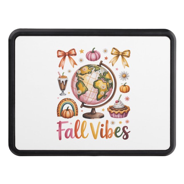 Halloween Pumpkin Camping Trip Trailer Hitch Cover (Front)