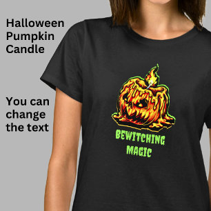 Halloween Pumpkin Candle Bewitching Magic T-Shirt