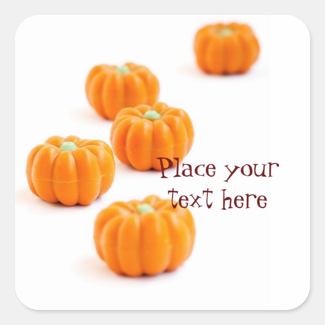 Halloween pumpkin candy square sticker (Front)