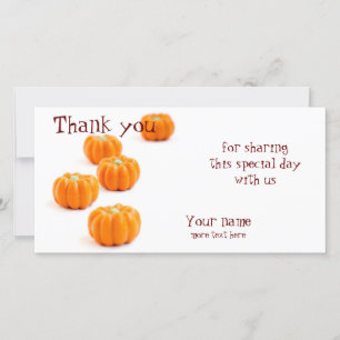 Halloween pumpkin candy thank you card