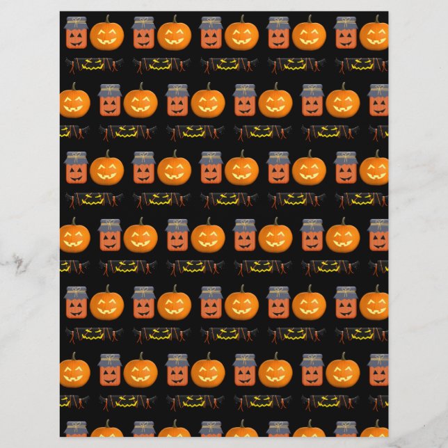 Halloween Pumpkin Candy Treats Craft Paper (Front)