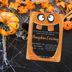 halloween pumpkin carving costume party disco poster