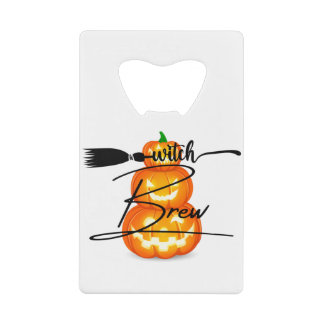 Halloween Pumpkin carving Party Credit Card Bottle Opener