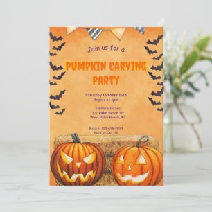 Halloween Pumpkin Carving Party Invitation