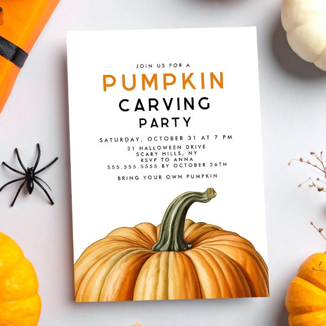Halloween pumpkin carving party  invitation (Creator Uploaded)