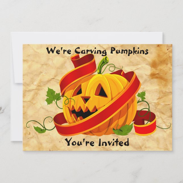 Halloween Pumpkin Carving Party Invitation (Front)