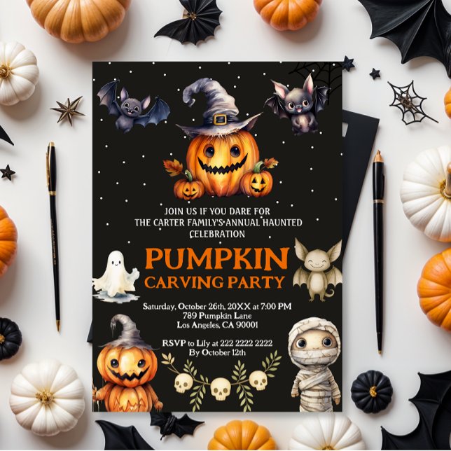 Halloween Pumpkin Carving Party Invite (Creator Uploaded)