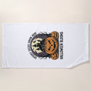Halloween Pumpkin Castle Vintage Spooky Shirt_1 Beach Towel
