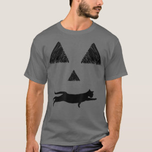 Halloween pumpkin cat jack o lantern face orange T-Shirt